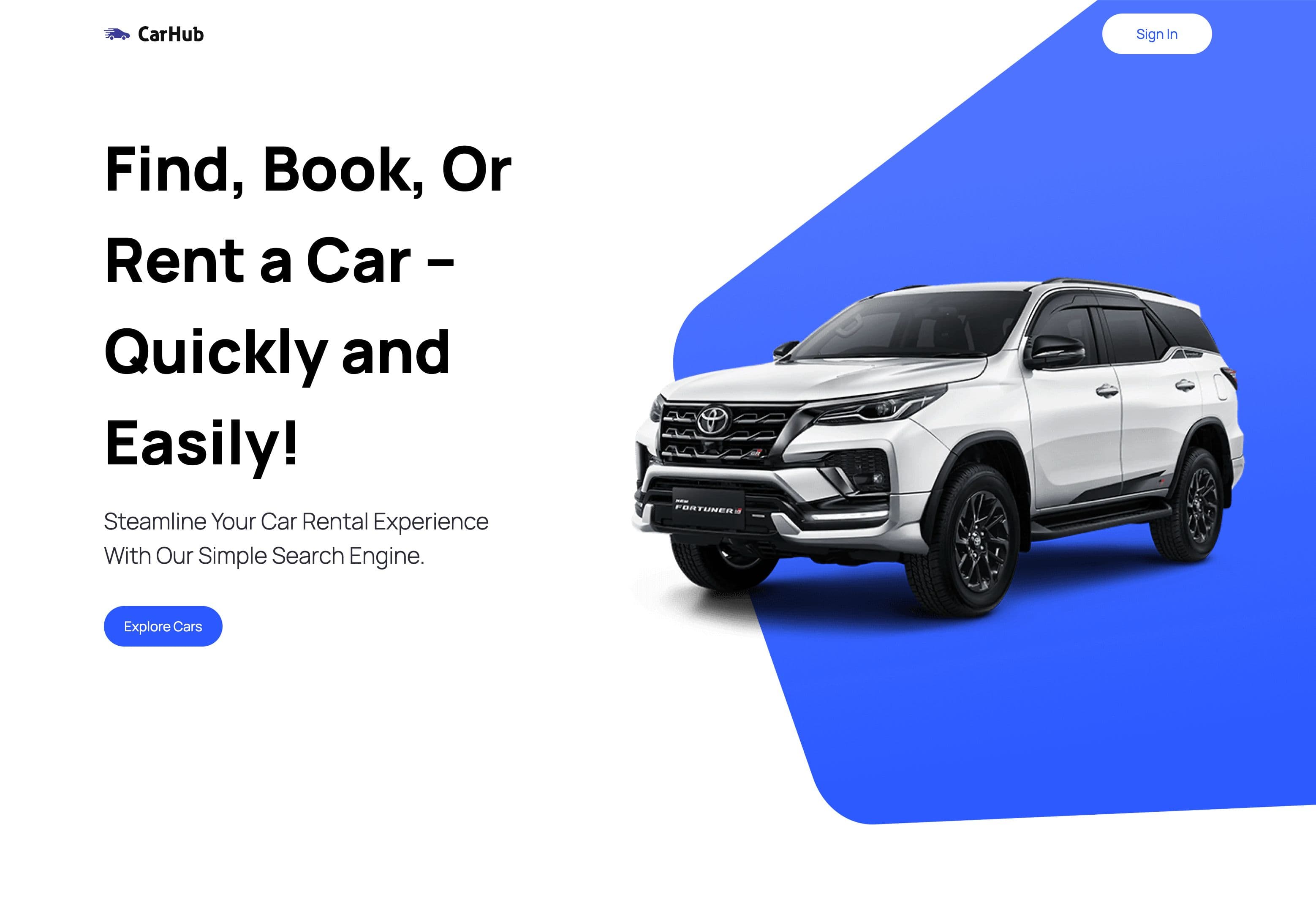 Screenshot of CarHub - Car Search Platform project